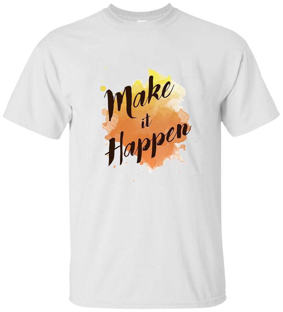 

Juvixbuy Men s Polyester Make It Happen Printed Round Neck T-shirt