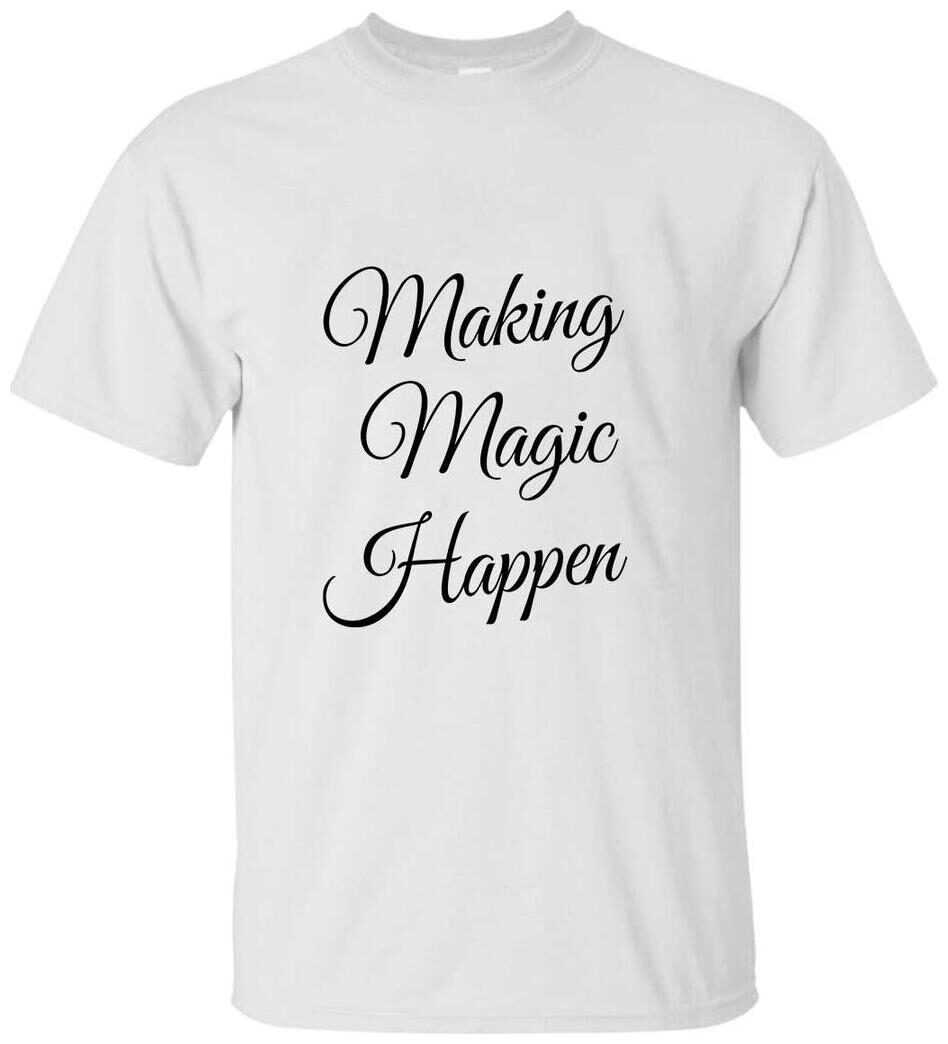

Juvixbuy Men s Polyester Making Magic Happen Printed Round Neck T-shirt