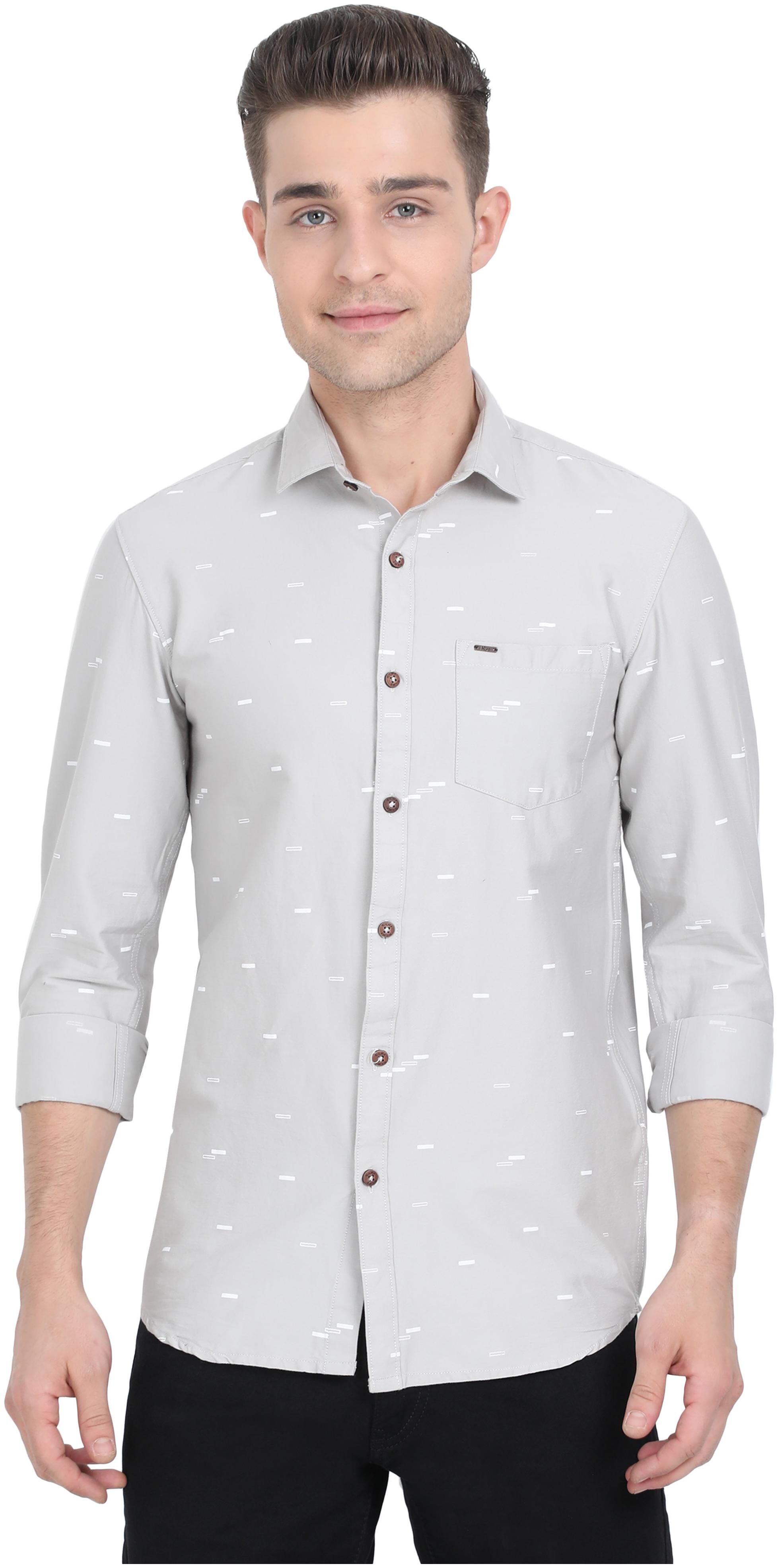 

K-LARA Men Grey Printed Slim Fit Casual Shirt