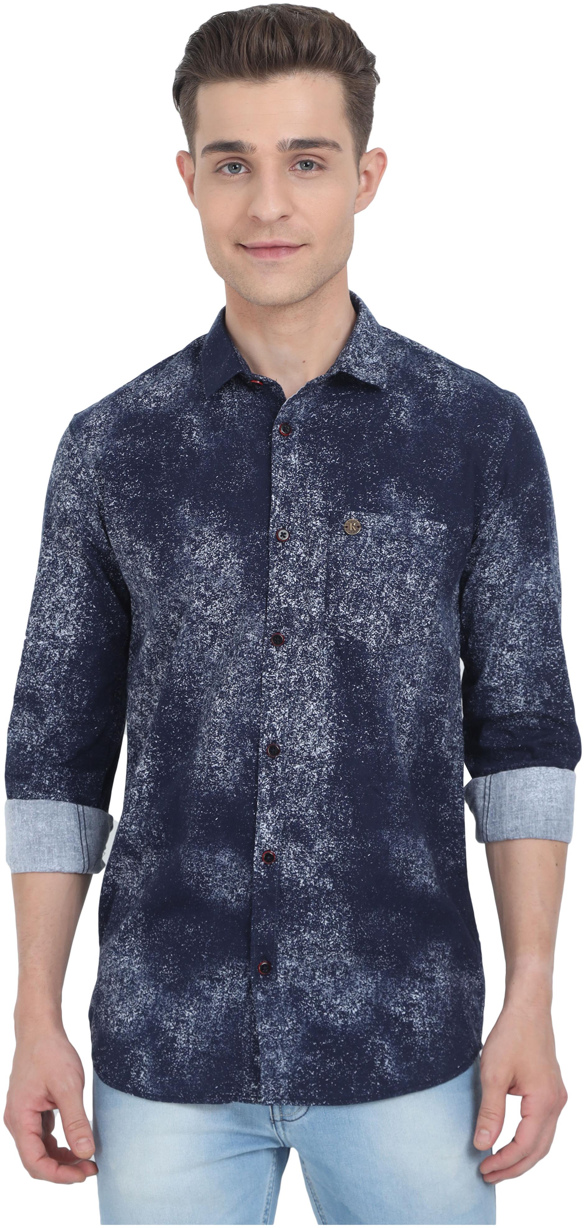

K-LARA Men Blue Abstract Slim Fit Casual Shirt