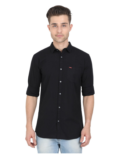 

K-LARA Men Black Solid Slim Fit Casual Shirt