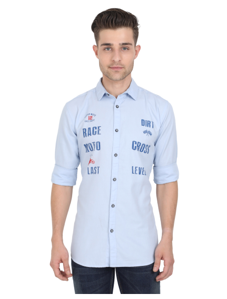 

K-LARA Men Blue Printed Slim Fit Casual Shirt
