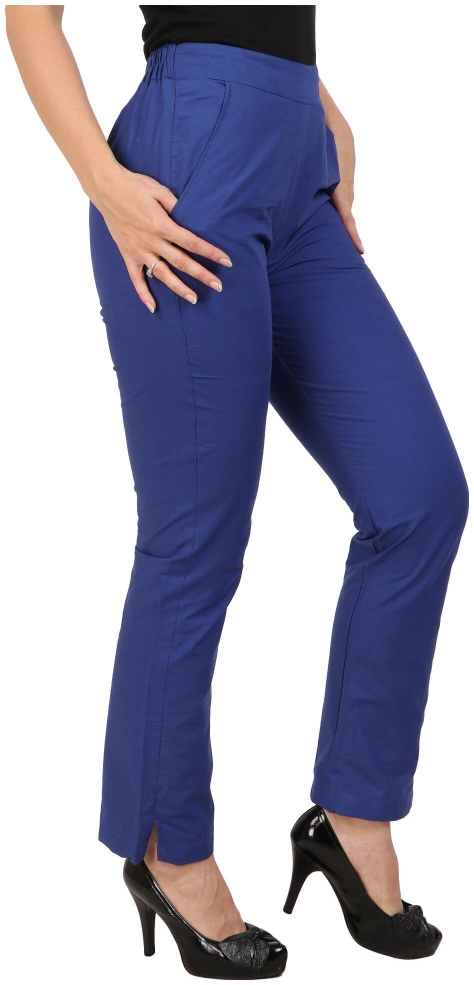 

KALAKAARI Blue Solid Straight Palazzo