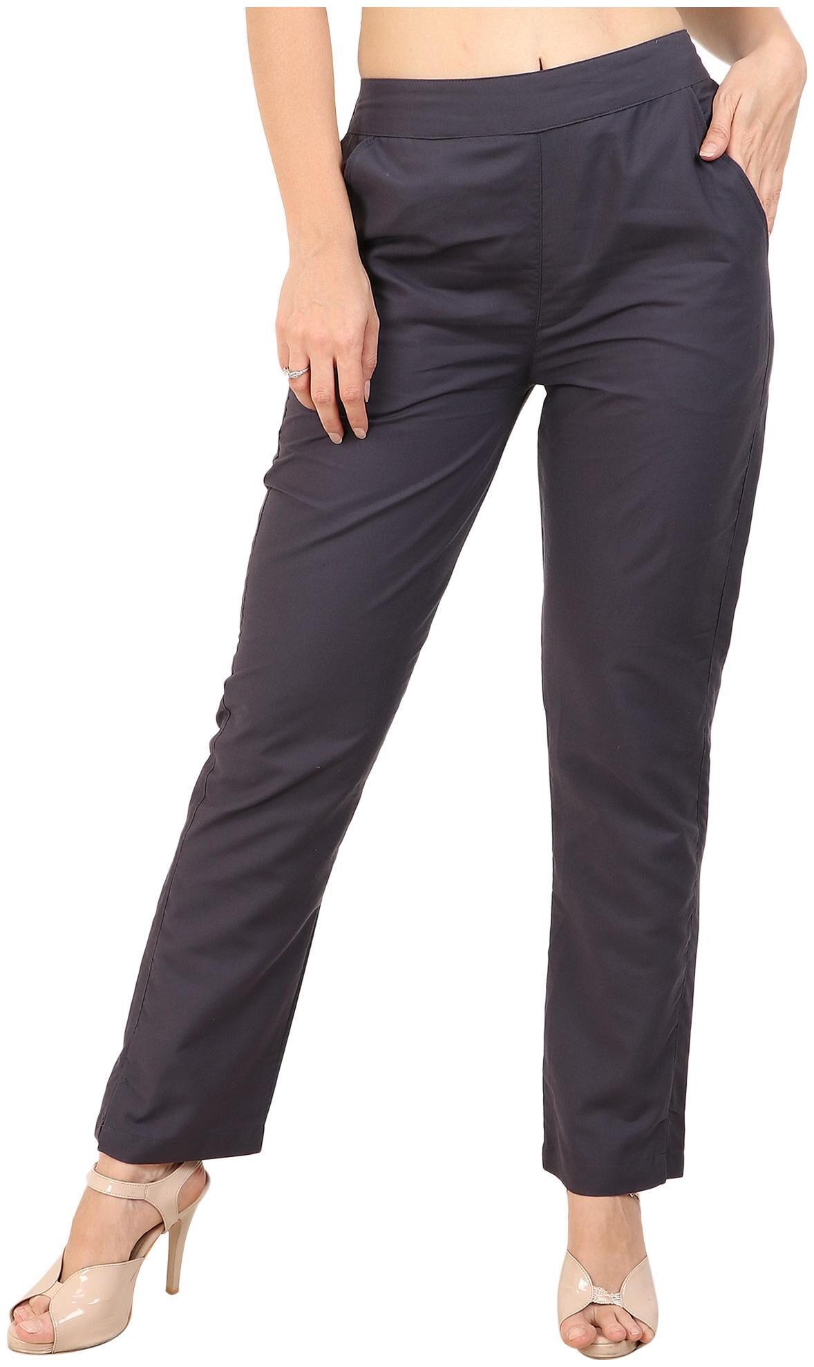 

KALAKAARI Grey Solid Straight Palazzo
