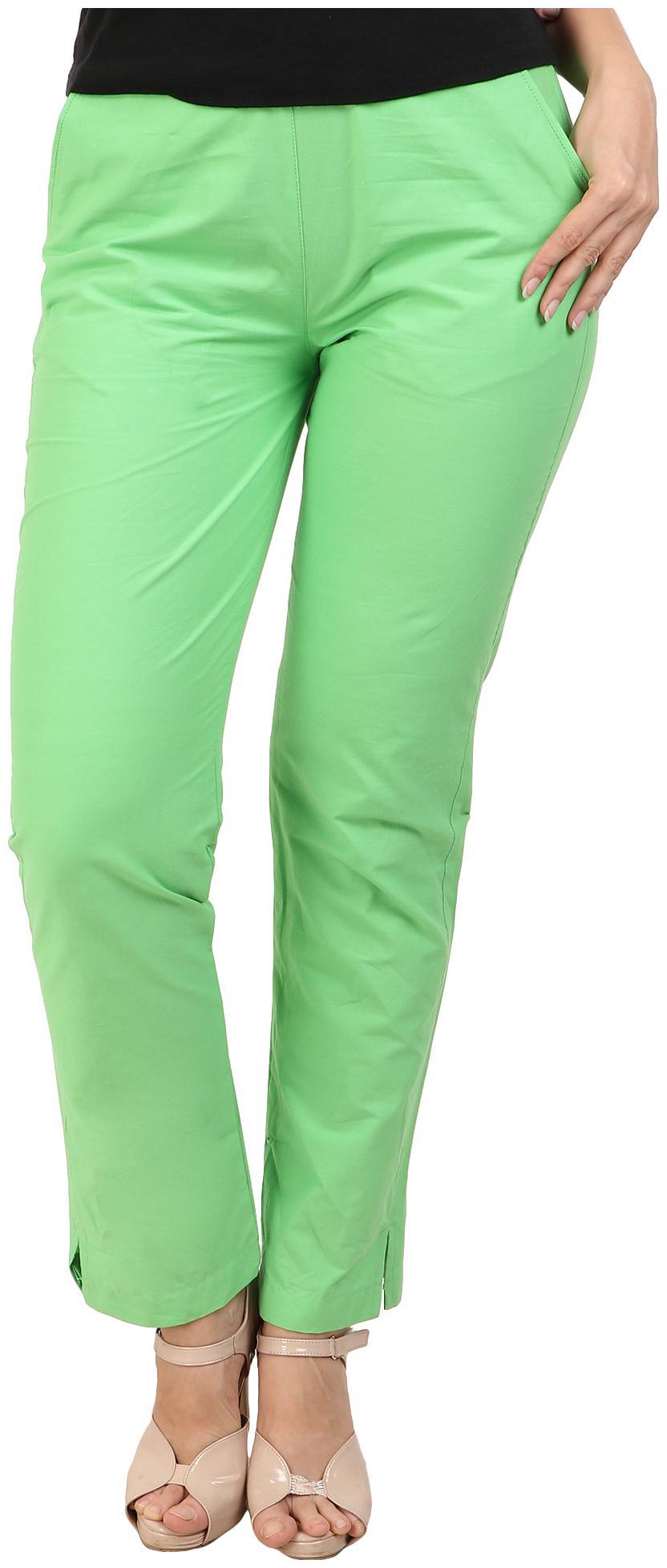 

KALAKAARI Green Solid Straight Palazzo