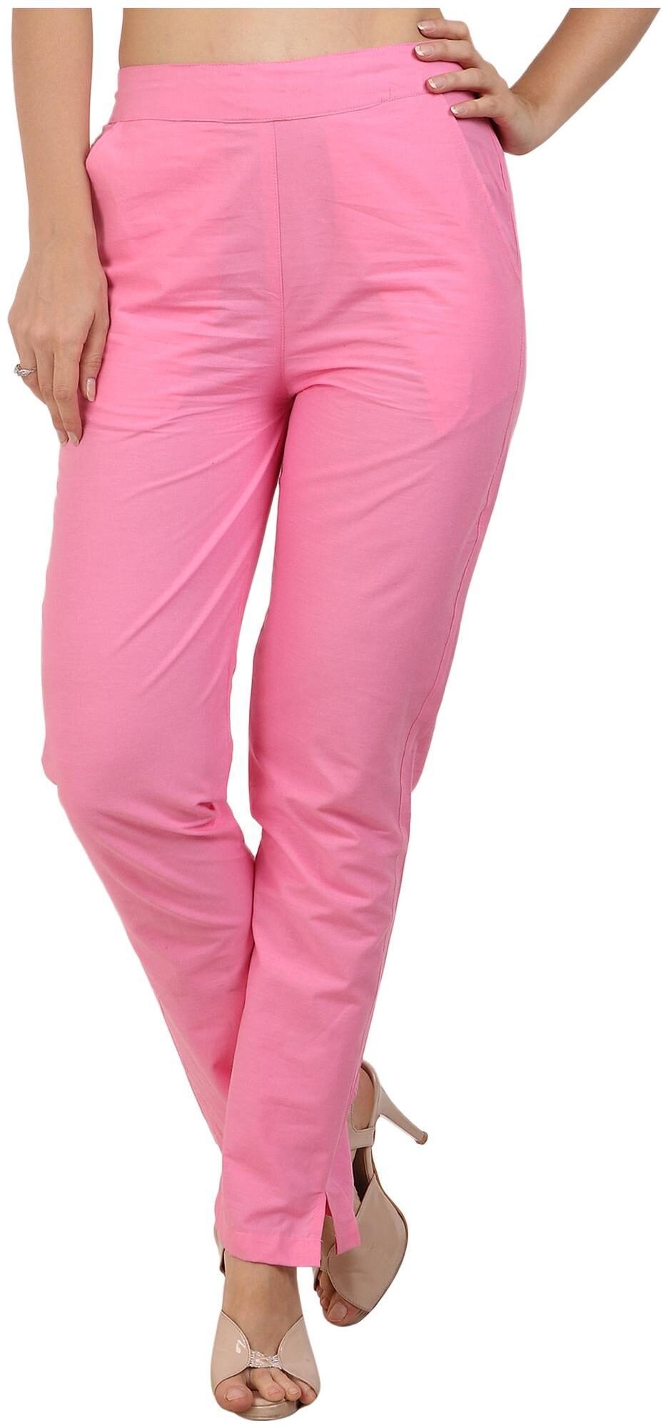 

KALAKAARI Pink Solid Straight Palazzo