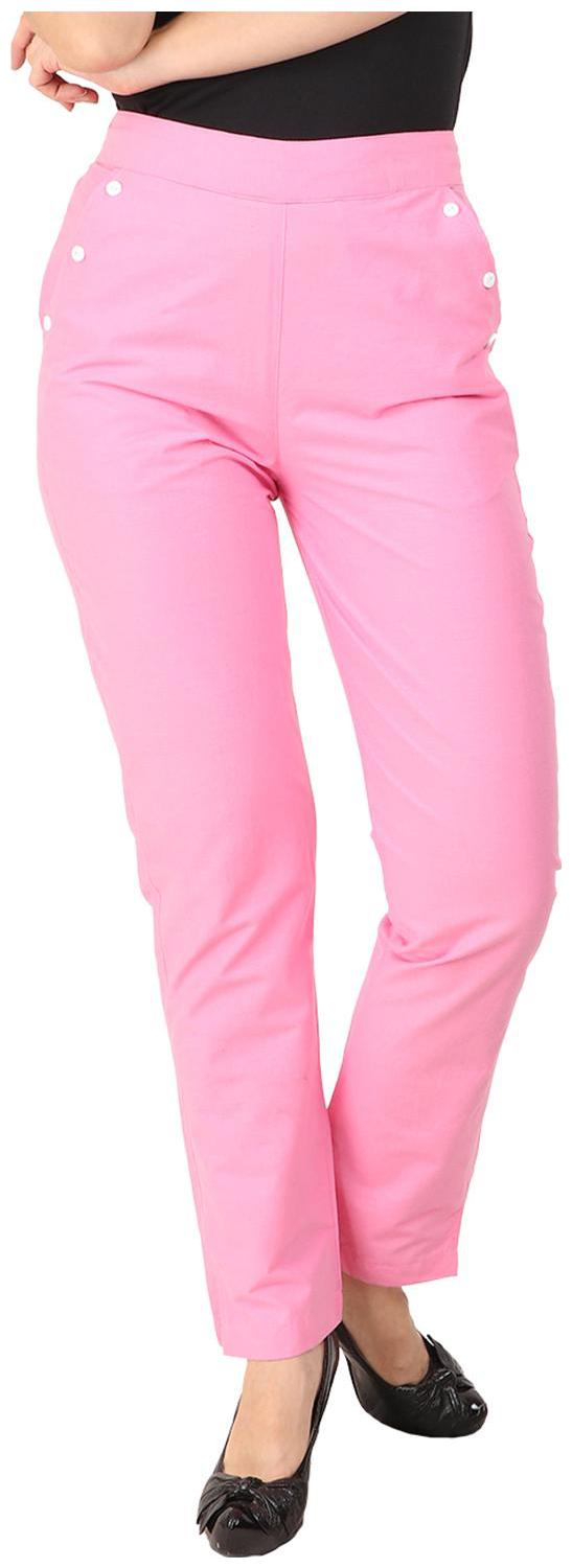 

KALAKAARI Pink Solid Straight Palazzo