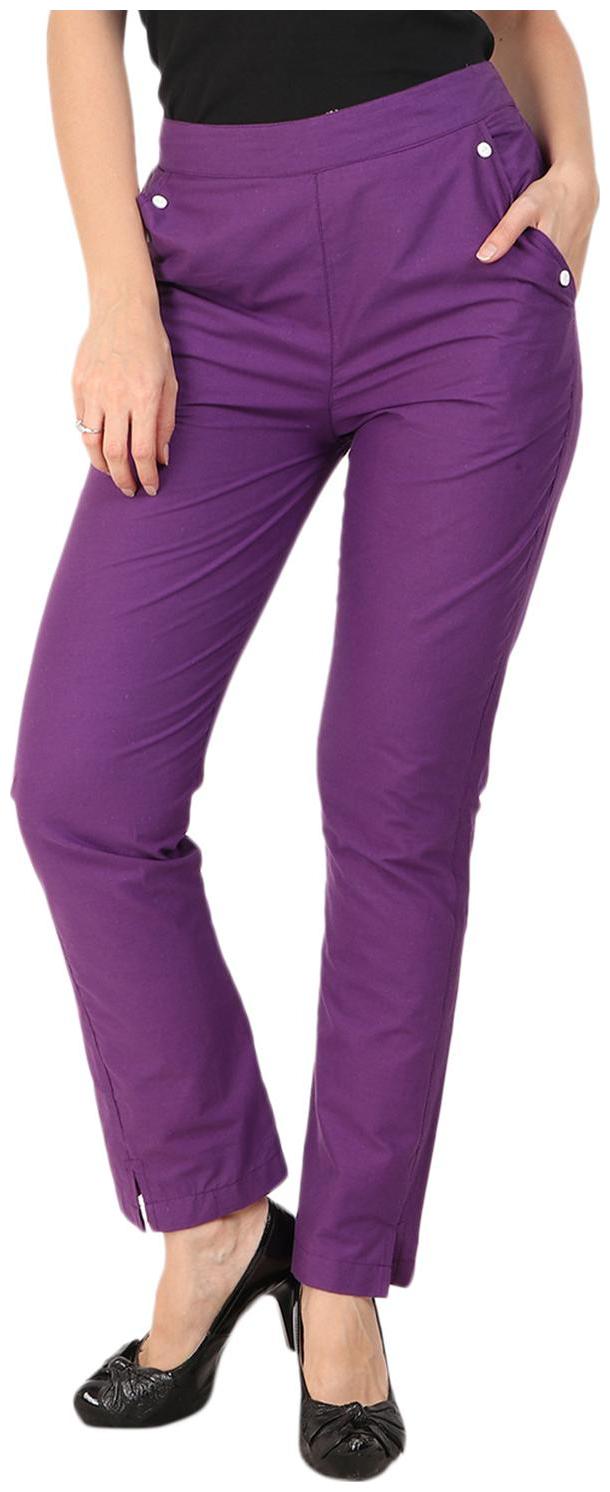 

KALAKAARI Purple Solid Straight Palazzo