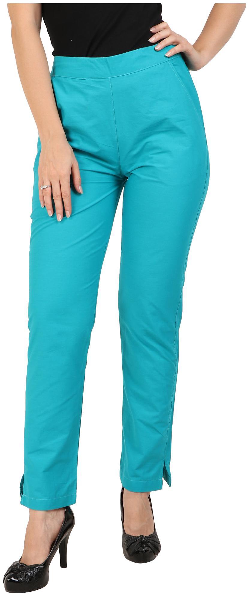 

KALAKAARI Turquoise Solid Straight Palazzo