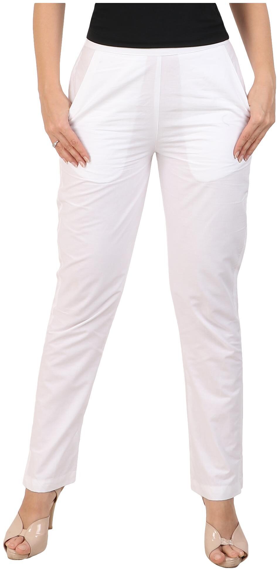 

KALAKAARI White Solid Straight Palazzo