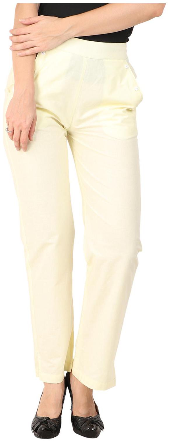 

KALAKAARI Yellow Solid Straight Palazzo