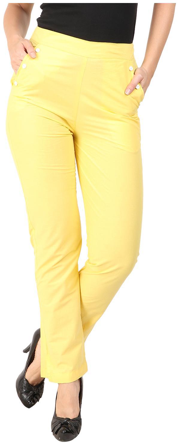 

KALAKAARI Yellow Solid Straight Palazzo