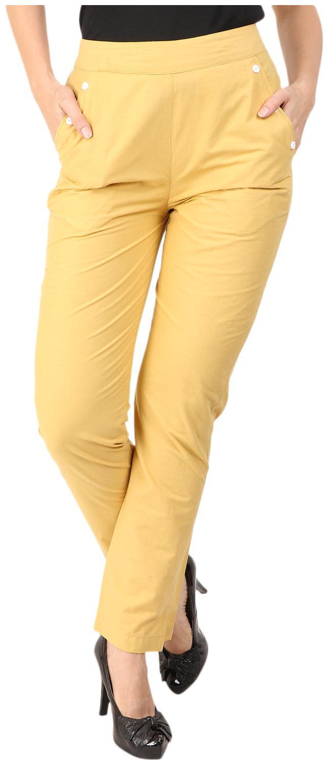 

KALAKAARI Yellow Solid Straight Palazzo