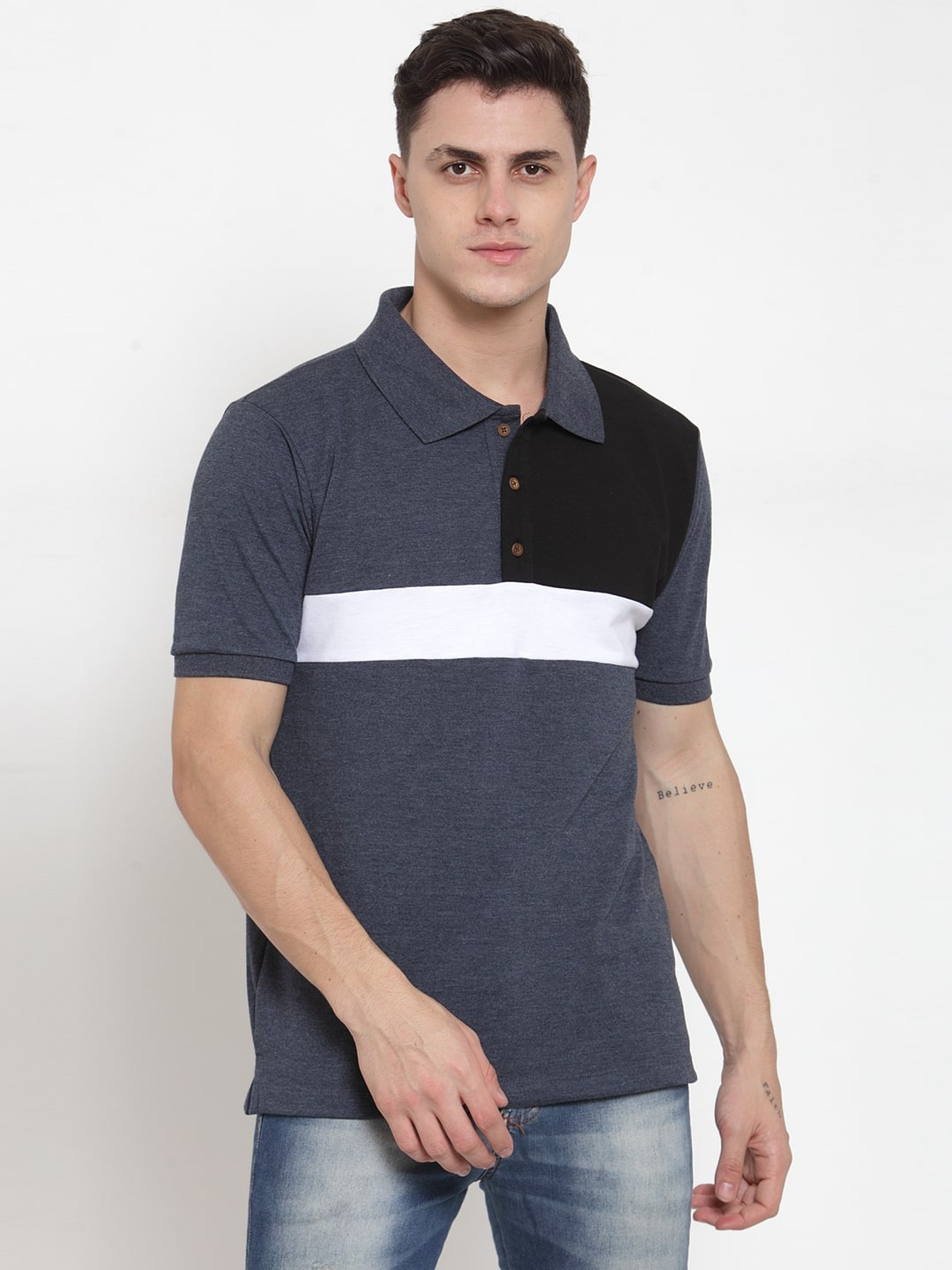 

Kalt Men Multi Regular fit Cotton Blend Polo collar T-Shirt - Pack Of 1