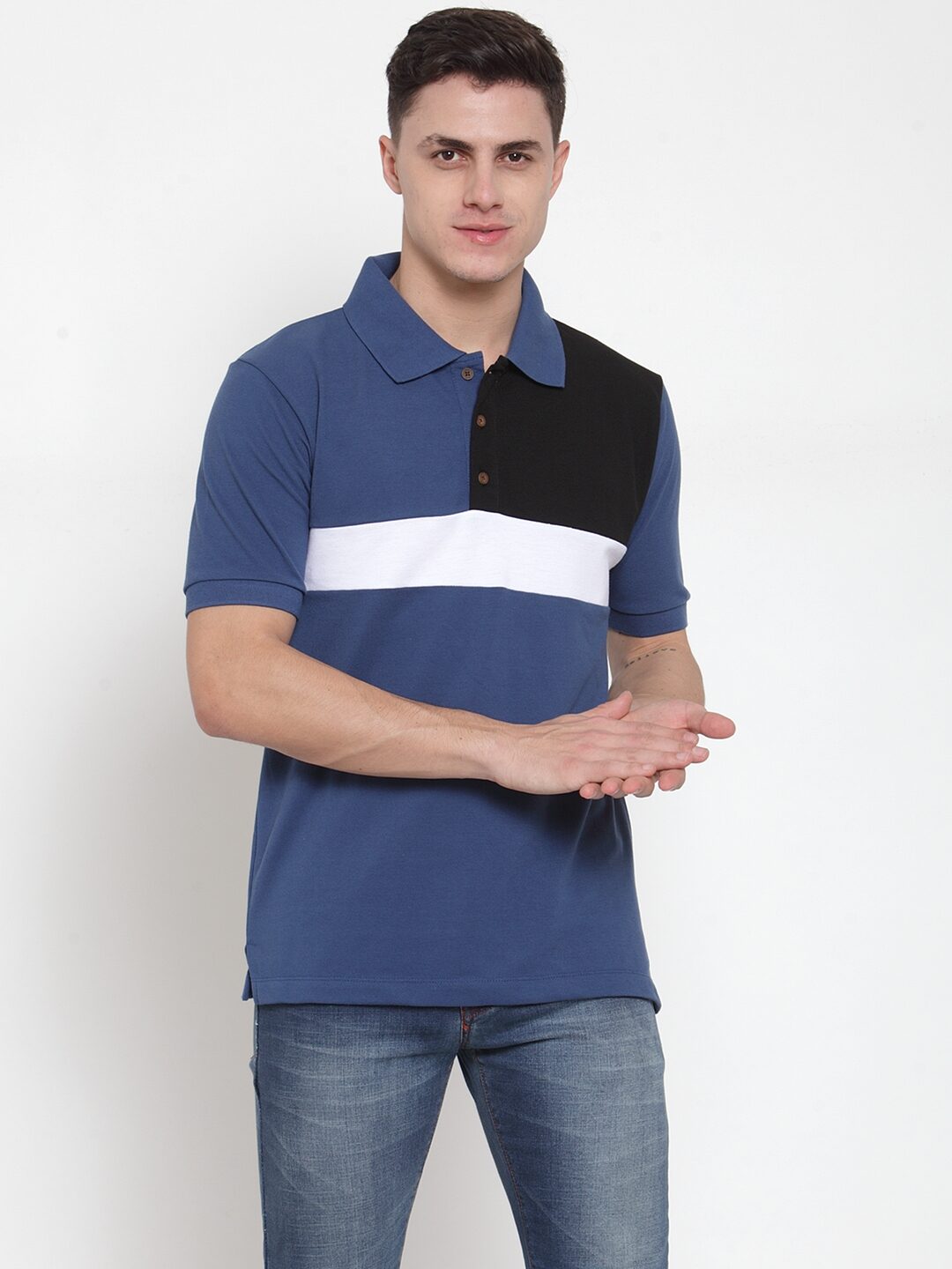 

Kalt Men Multi Regular fit Cotton Blend Polo collar T-Shirt - Pack Of 1