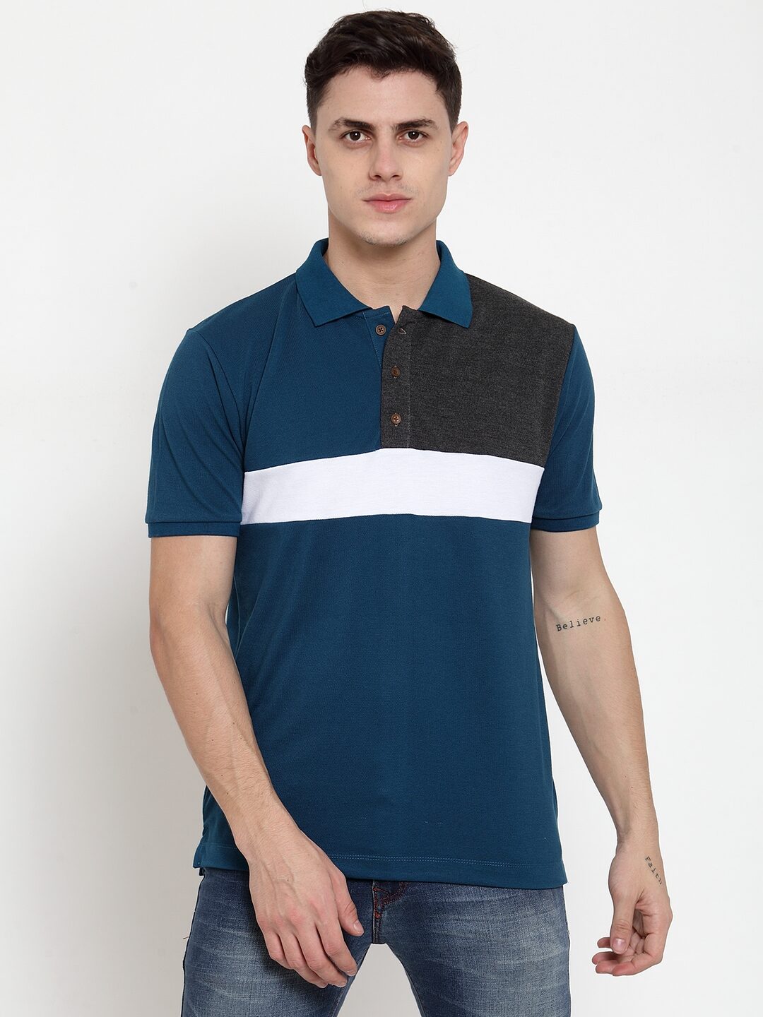 

Kalt Men Multi Regular fit Cotton Blend Polo collar T-Shirt - Pack Of 1