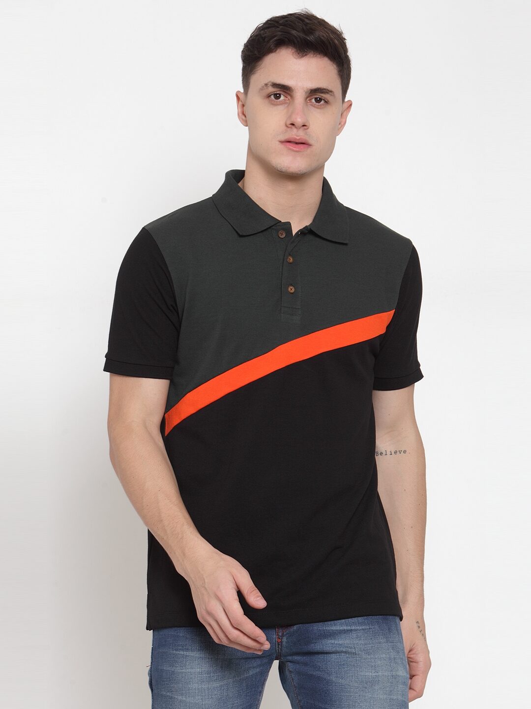 

Kalt Men Black Regular fit Cotton Blend Polo collar T-Shirt - Pack Of 1
