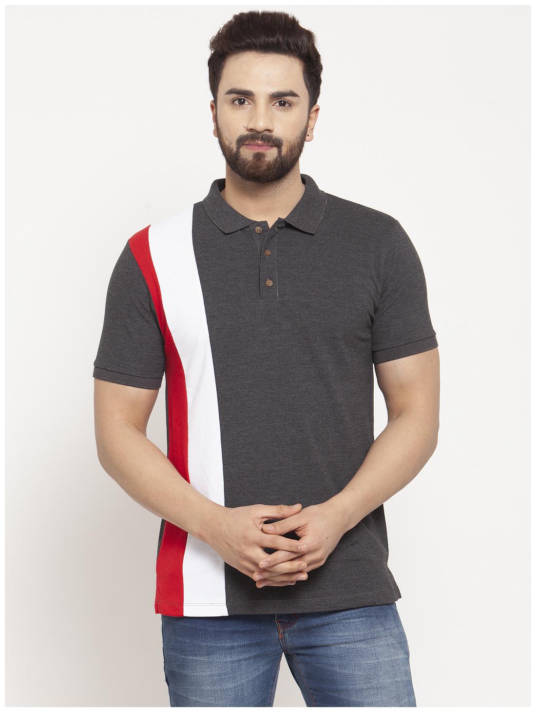 

Kalt Men Grey Regular fit Cotton Blend Polo collar T-Shirt - Pack Of 1