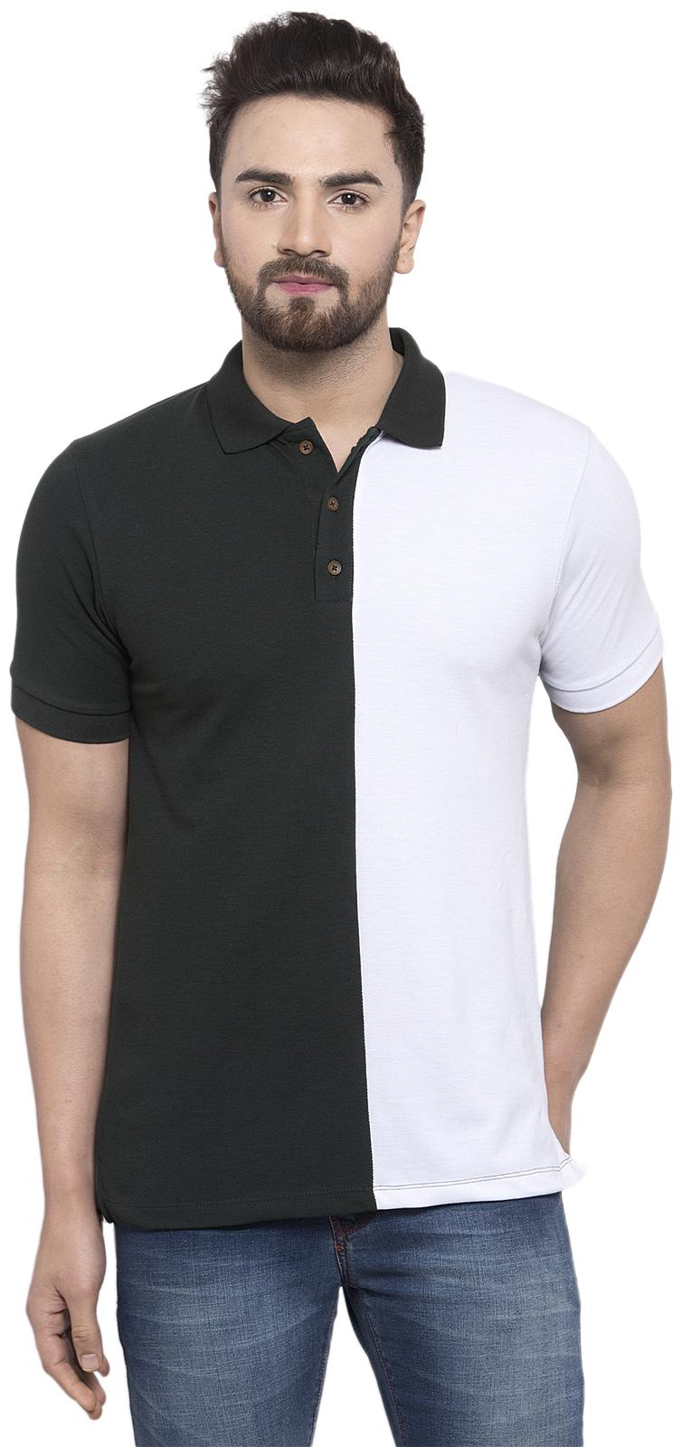 

Kalt Men Black White Regular fit Cotton Blend Polo collar T-Shirt - Pack Of 1