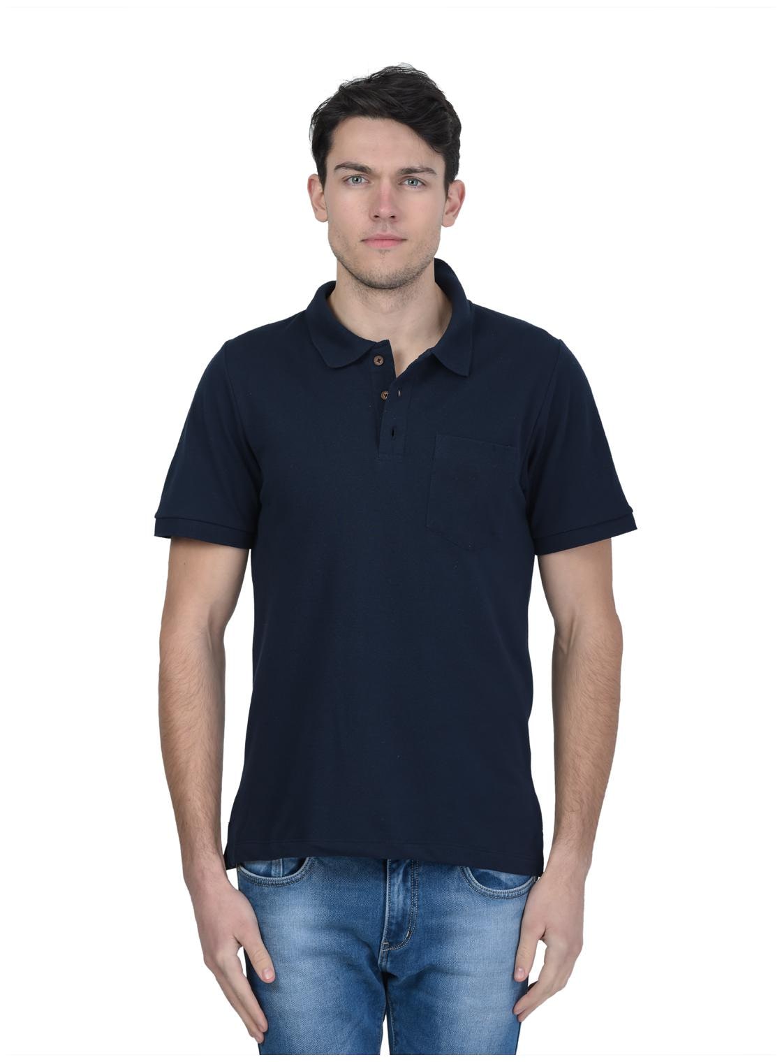 

Kalt Men Navy blue Regular fit Cotton Blend Polo collar T-Shirt - Pack Of 1