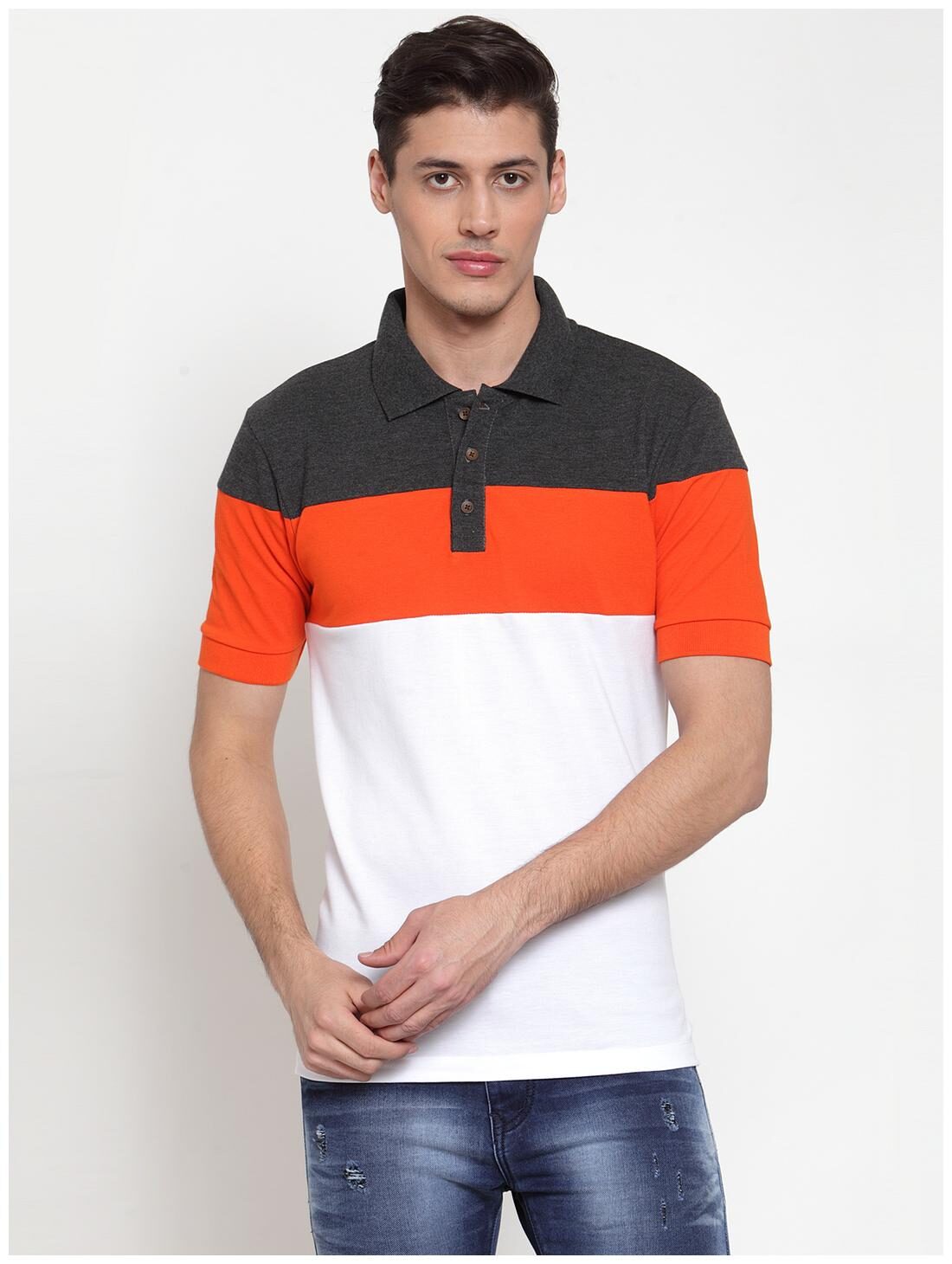 

Kalt Men Multi Regular fit Cotton Blend Polo collar T-Shirt - Pack Of 1