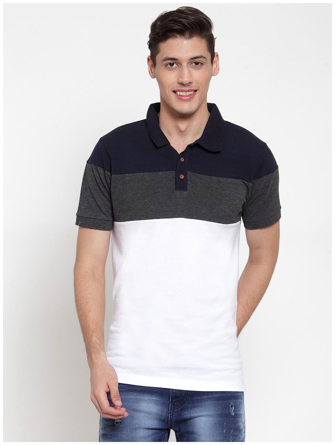 

Kalt Men Multi Regular fit Cotton Blend Polo collar T-Shirt - Pack Of 1