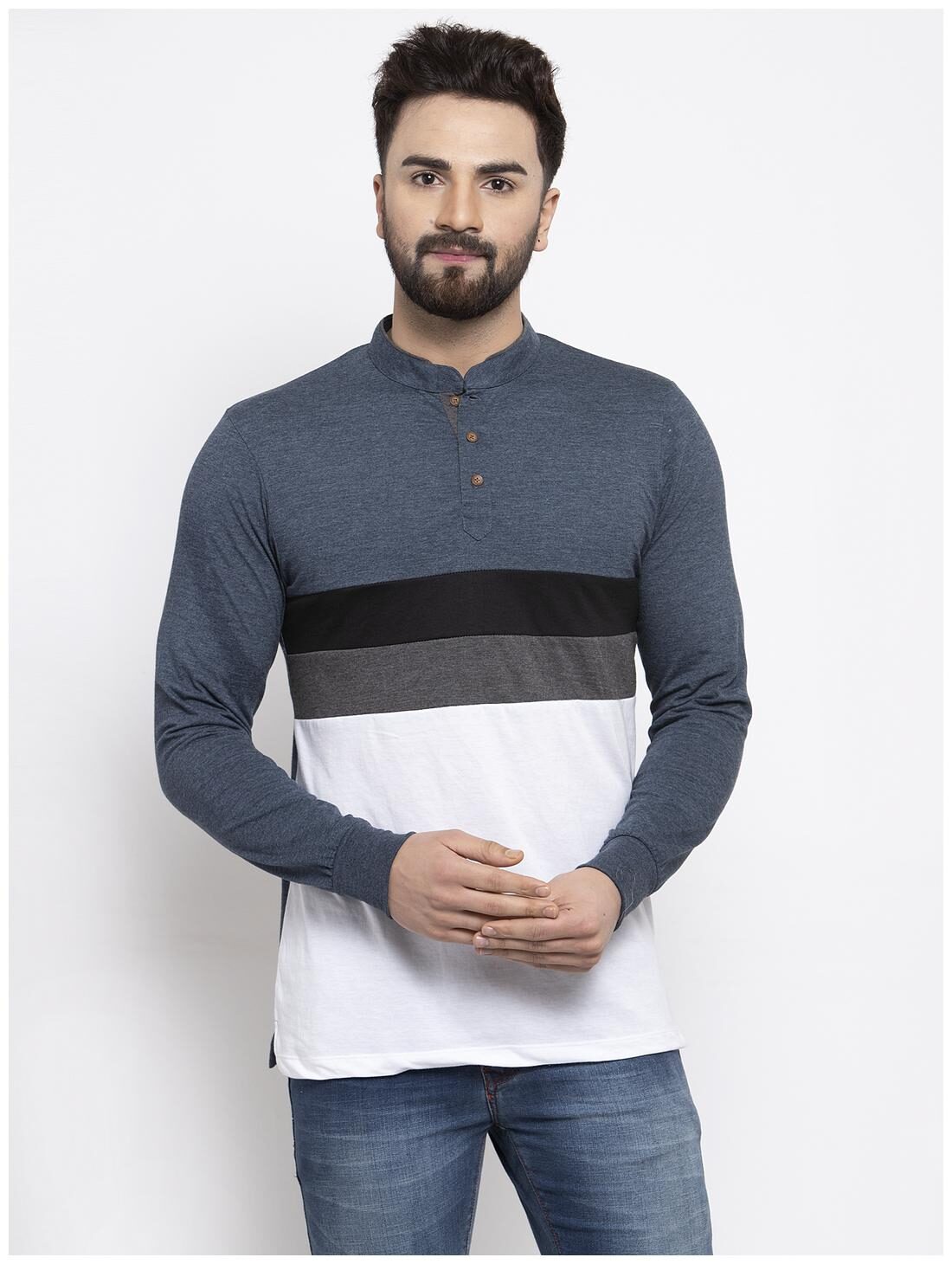 

Kalt Men Multi Regular fit Cotton Blend Henley neck T-Shirt - Pack Of 1