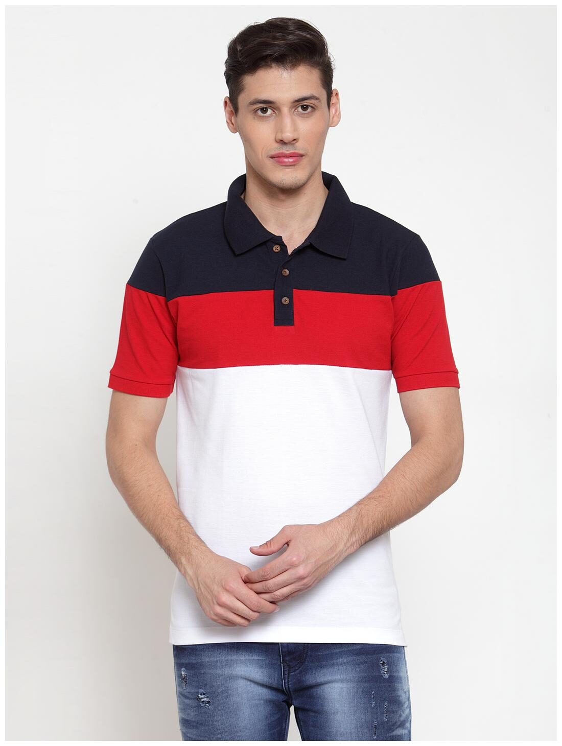 

Kalt Men Multi Regular fit Cotton Blend Polo collar T-Shirt - Pack Of 1