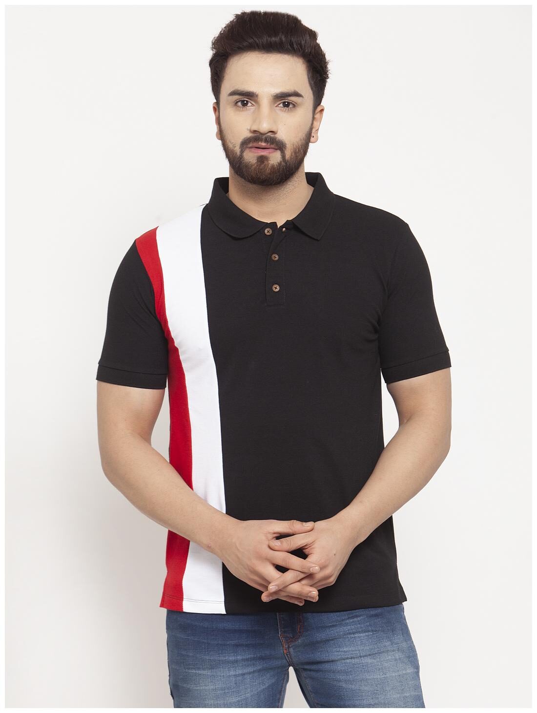 

Kalt Men Black Regular fit Cotton Blend Polo collar T-Shirt - Pack Of 1