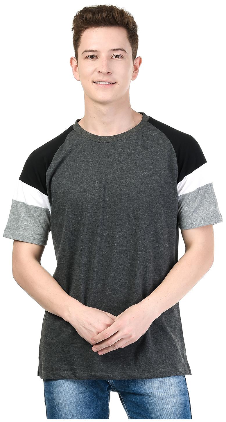 

Kalt Men Dark Grey Colour Half Sleeves Round Neck Cotton Blend T-Shirt