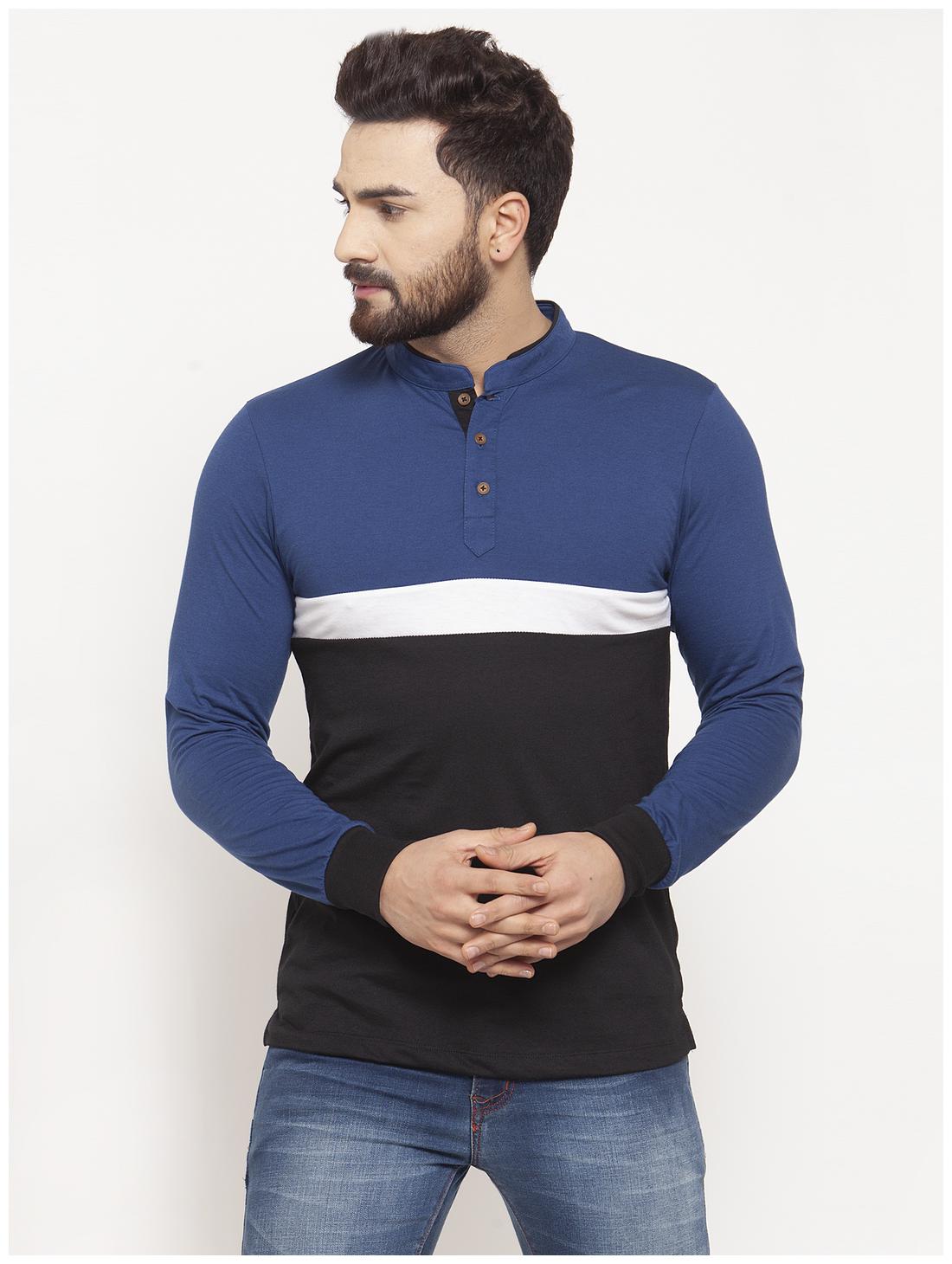 

Kalt Men Multi Regular fit Cotton Blend Mandarin collar T-Shirt - Pack Of 1