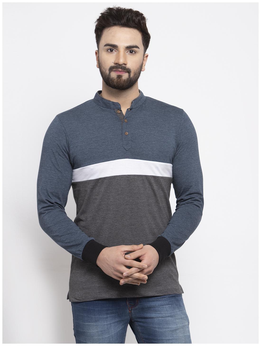 

Kalt Men Multi Regular fit Cotton Blend Mandarin collar T-Shirt - Pack Of 1
