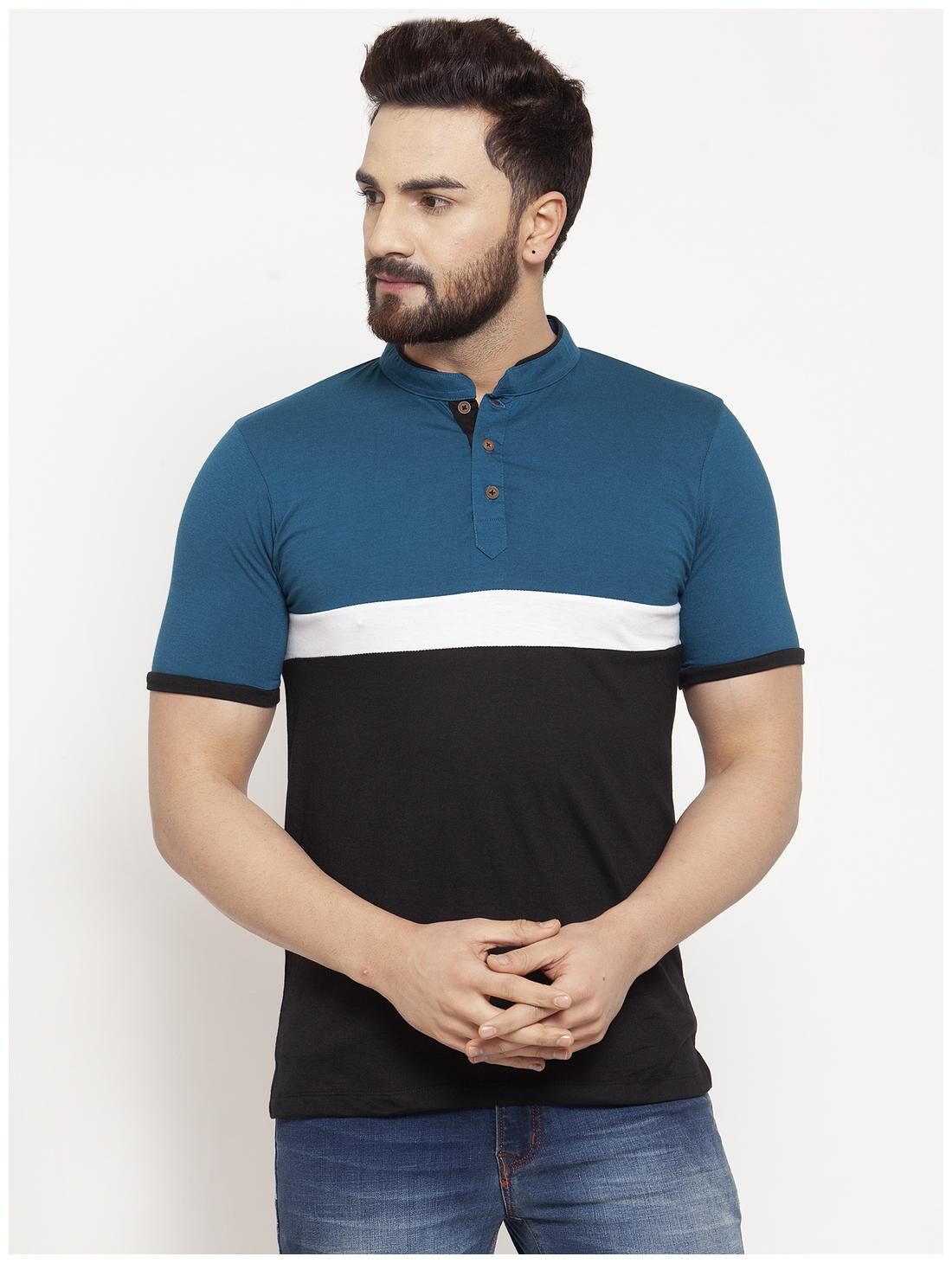 

Kalt Men Multi Regular fit Cotton Blend Henley neck T-Shirt - Pack Of 1