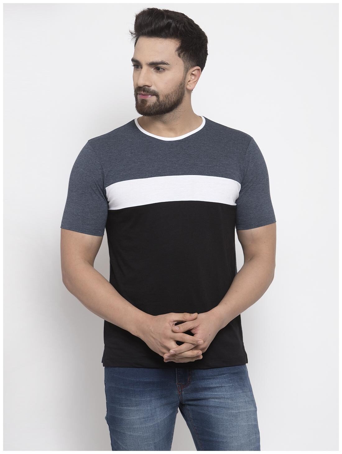 

Kalt Men Multi Regular fit Cotton Blend Round neck T-Shirt - Pack Of 1