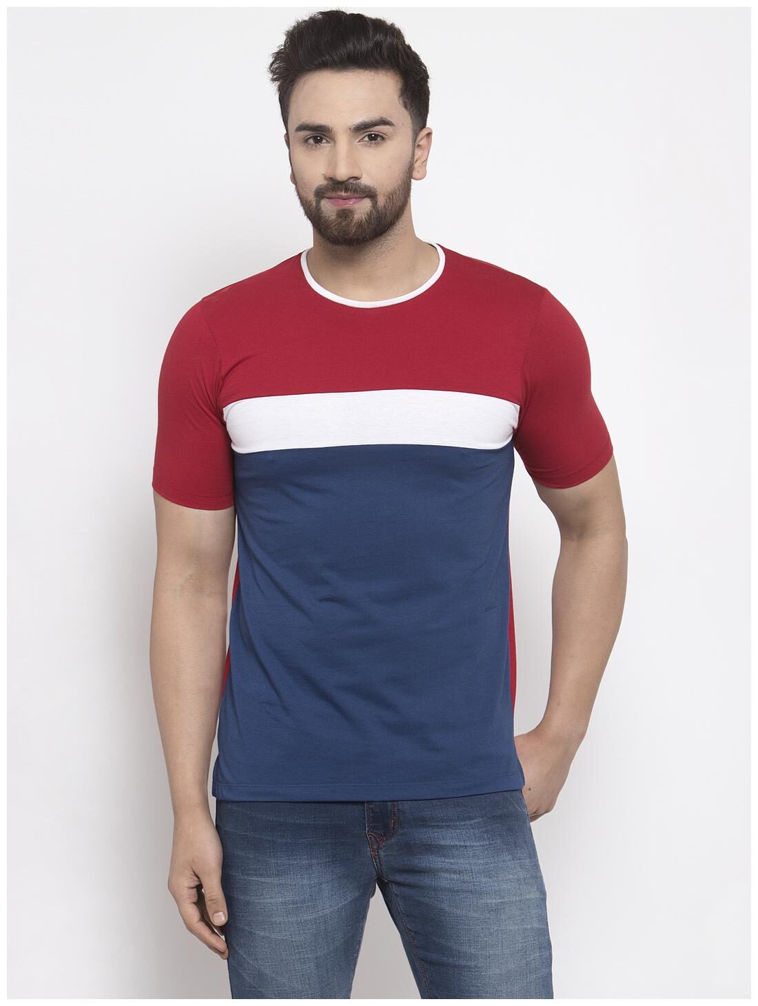 

Kalt Men Multi Regular fit Cotton Blend Round neck T-Shirt - Pack Of 1