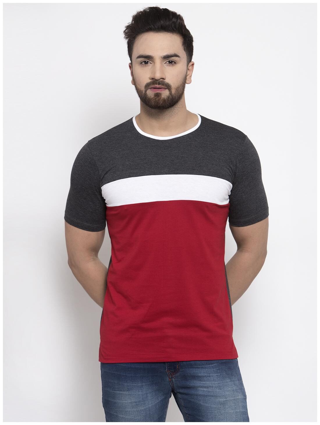 

Kalt Men Multi Regular fit Cotton Blend Round neck T-Shirt - Pack Of 1