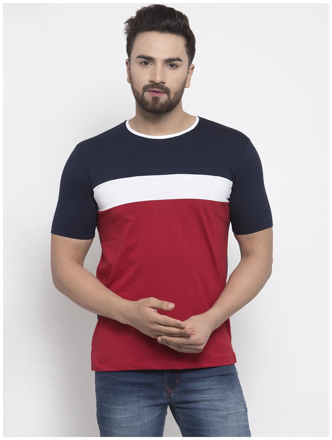 

Kalt Men Multi Regular fit Cotton Blend Round neck T-Shirt - Pack Of 1