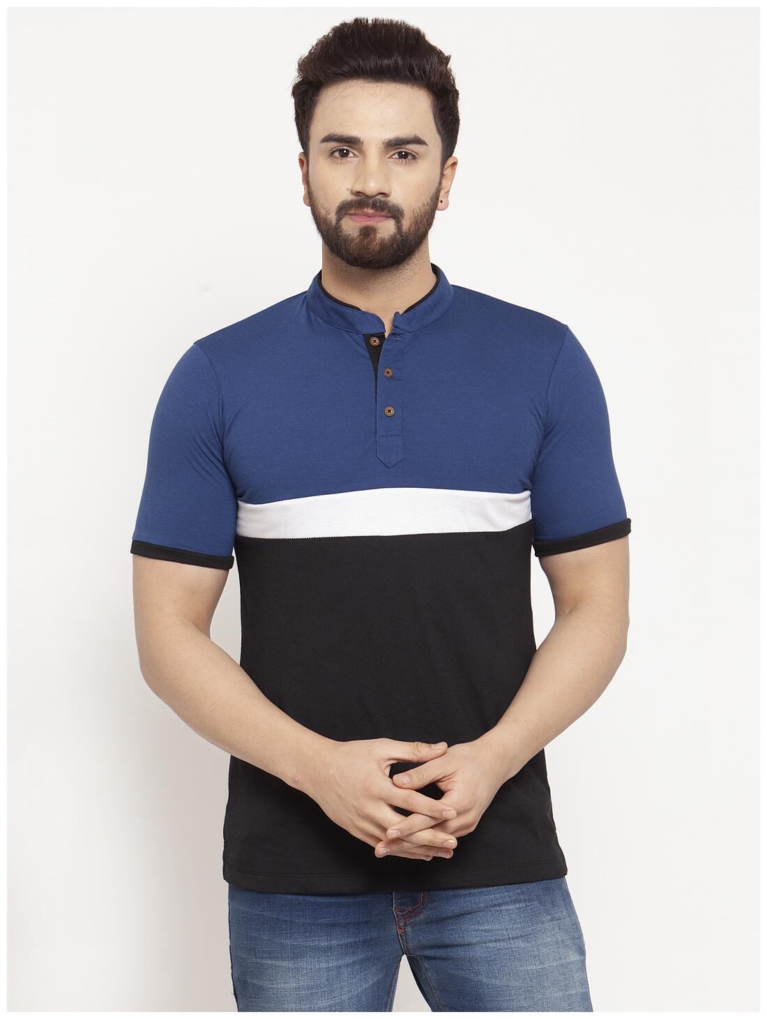 

Kalt Men Multi Regular fit Cotton Blend Henley neck T-Shirt - Pack Of 1