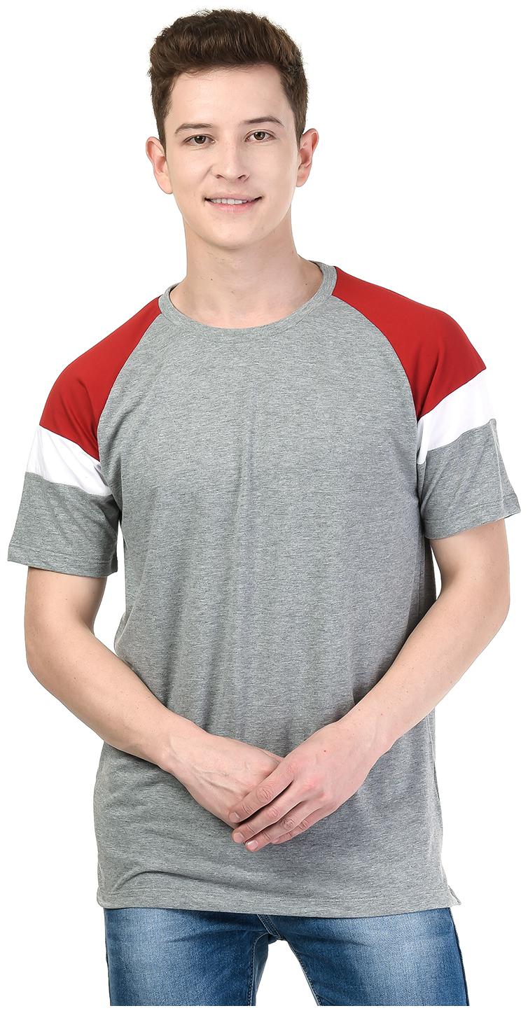 

Kalt Men Light Grey Colour Half Sleeves Round Neck Cotton Blend T-Shirt