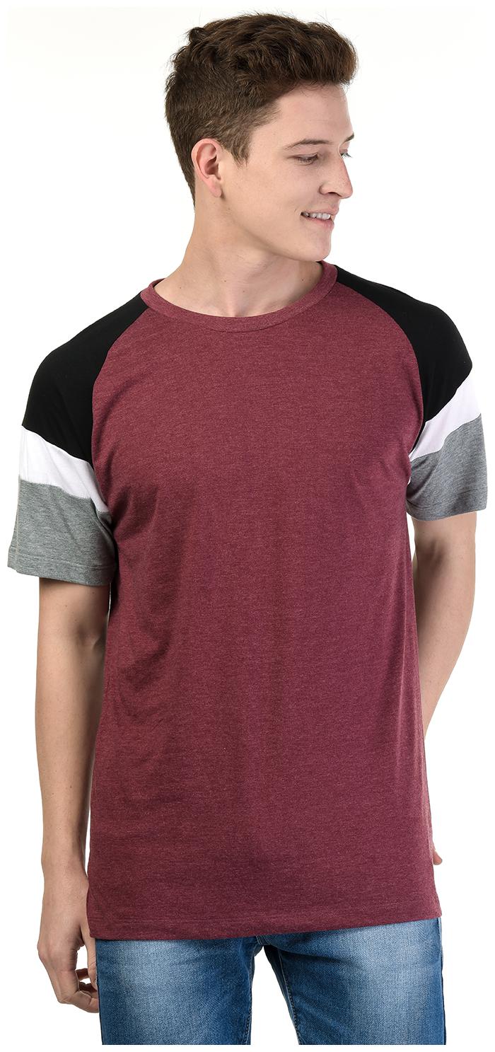 

Kalt Men Maroon Melange Colour Half Sleeves Round Neck Cotton Blend T-Shirt