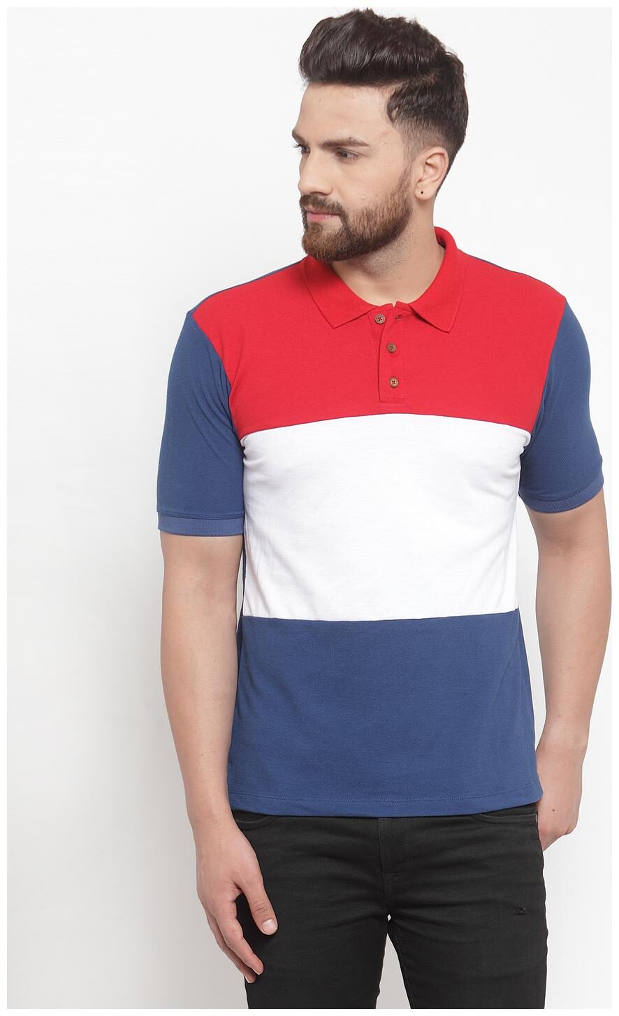 

Kalt Men Multi Regular fit Cotton Blend Polo collar T-Shirt - Pack Of 1