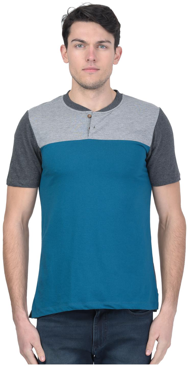 

Kalt Men Blue Regular fit Cotton Blend Henley neck T-Shirt - Pack Of 1
