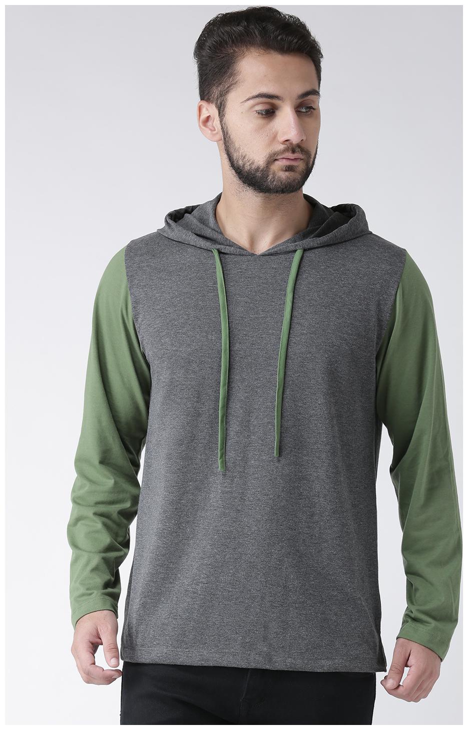 

Kalt Men s Dual Colour Full Sleeves Cotton Blend Hoodie