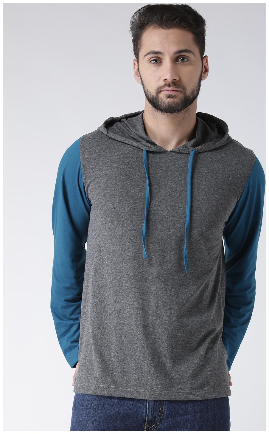 

Kalt Men s Dual Colour Full Sleeves Cotton Blend Hoodie