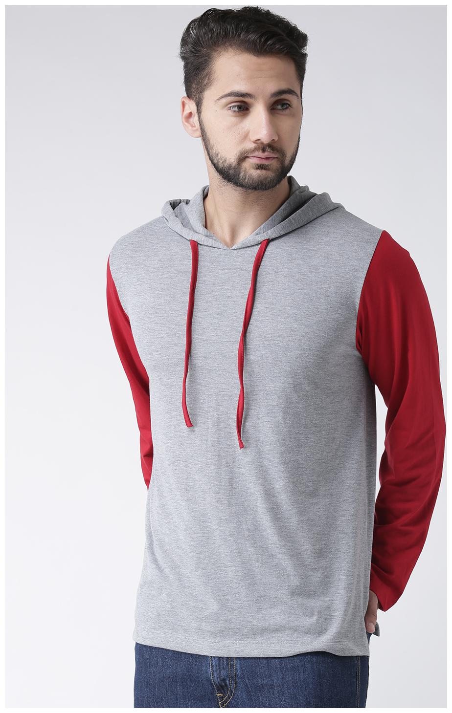

Kalt Men s Dual Colour Full Sleeves Cotton Blend Hoodie