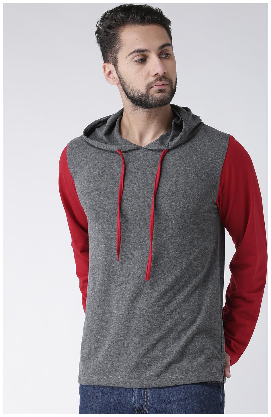 

Kalt Men s Dual Colour Full Sleeves Cotton Blend Hoodie