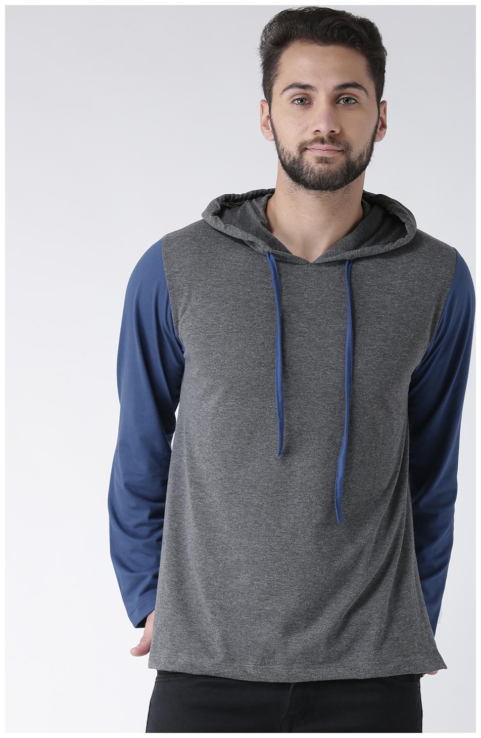 

Kalt Men s Dual Colour Full Sleeves Cotton Blend Hoodie