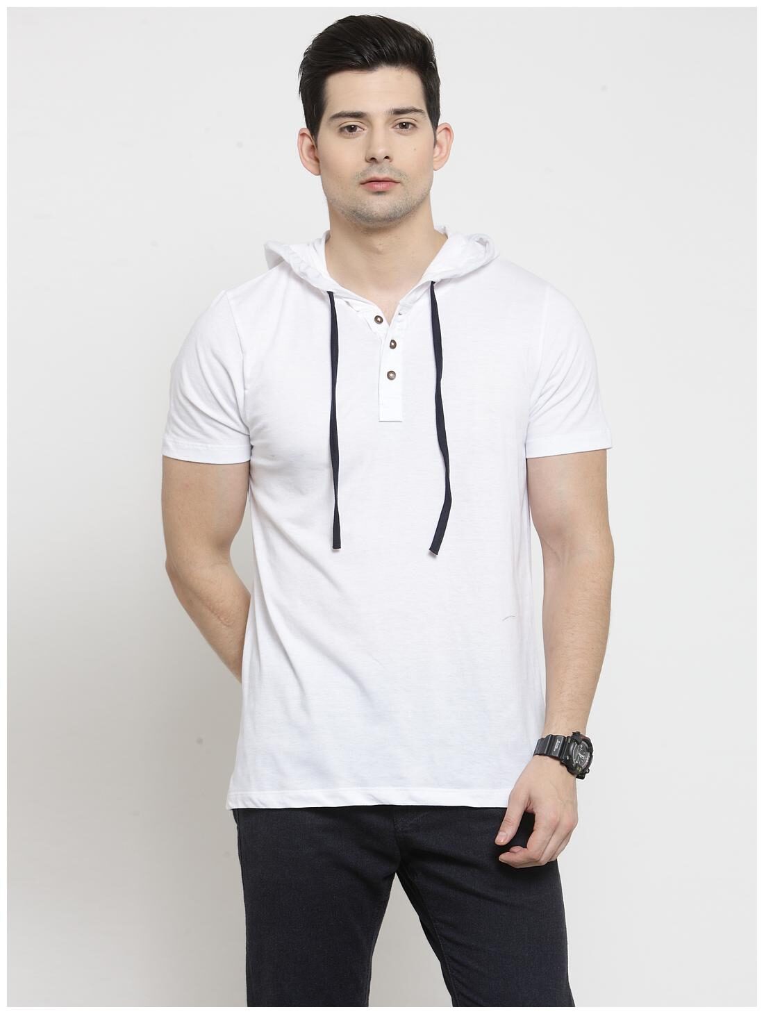 

Kalt Men White Regular fit Cotton Blend Henley neck T-Shirt - Pack Of 1