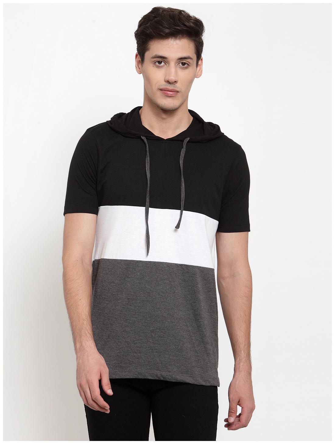 

Kalt Men Grey White Regular fit Cotton Blend Hood T-Shirt - Pack Of 1