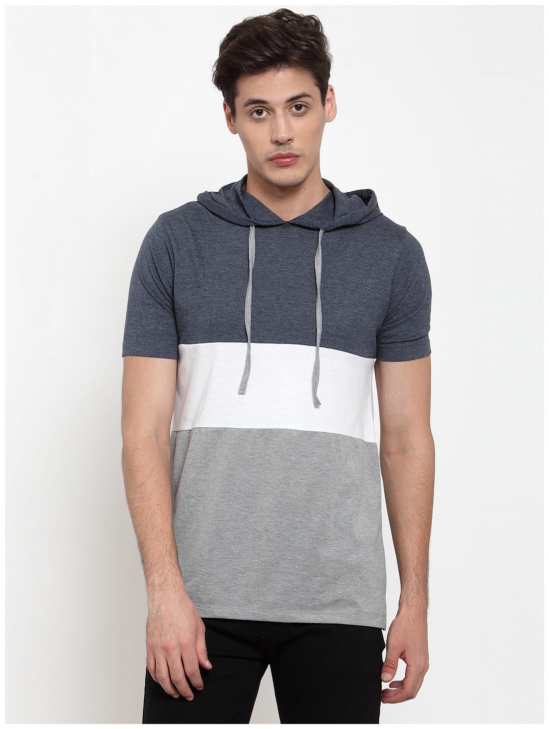 

Kalt Men Grey White Regular fit Cotton Blend Hood T-Shirt - Pack Of 1